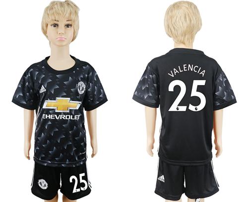 Manchester United #25 Valencia Away Kid Soccer Club Jersey - Click Image to Close